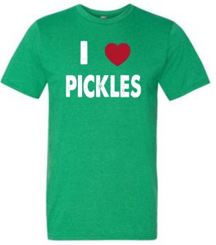 T-Shirt - I Heart Pickles - Heathered Green